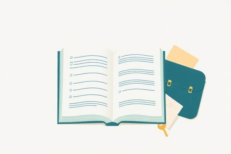 Illustration : un sac préparé, un dossier de documents, des clés et un téléphone